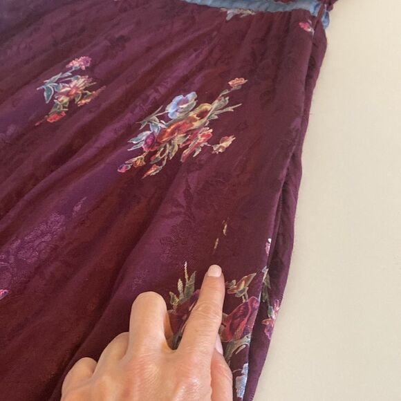 Vintage Purple Floral Long Sleeve Maxi Dress Size Small - Picture 16 of 16